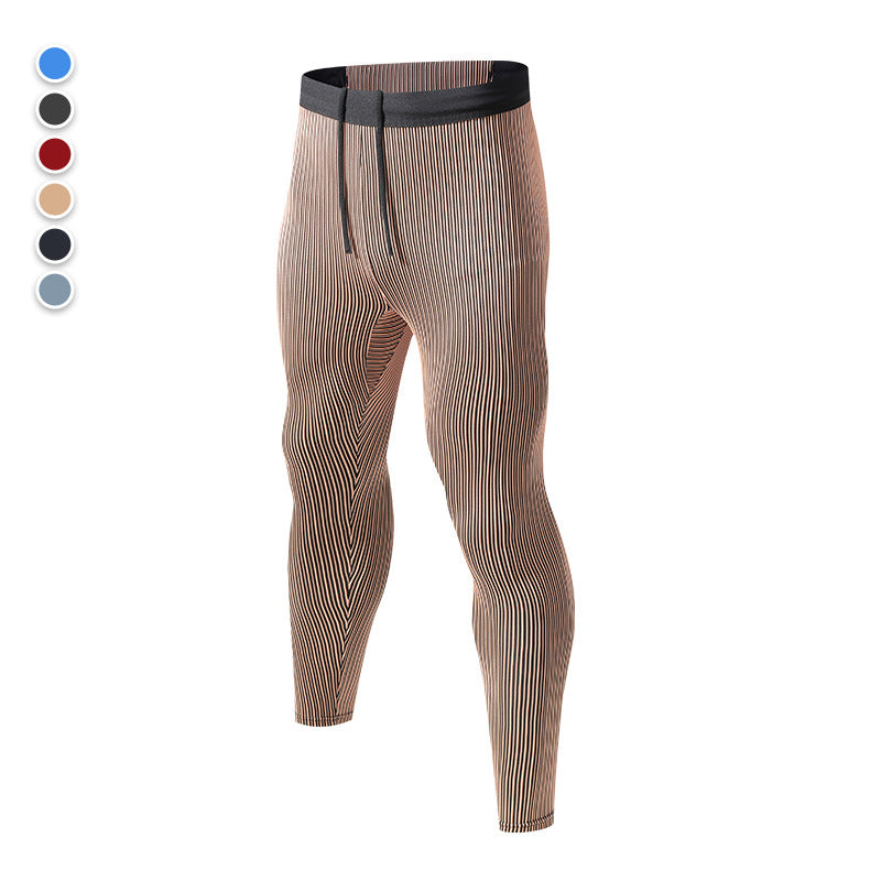 New Men's Running Compression Pants Quick Dry Stretch Waist Phone Pocket for Athletic Training Featherun