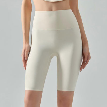 Nude-feeling Cool tight pant cycling butt-lifting fitness high-waisted sports shorts