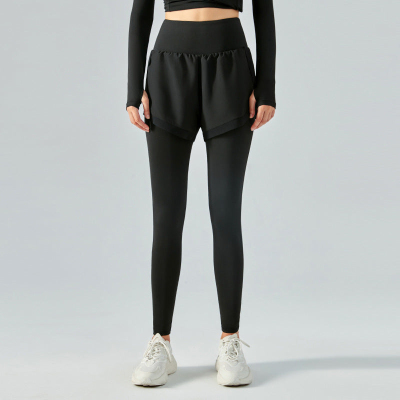 Two Piece  dress Pants Women's Thin High Waist Hip Lifting Sports Fitness Pants Featherun