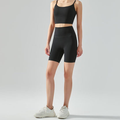 Yoga shorts summer high-waisted seamless fitness sports tight capris yoga long shorts Featherun