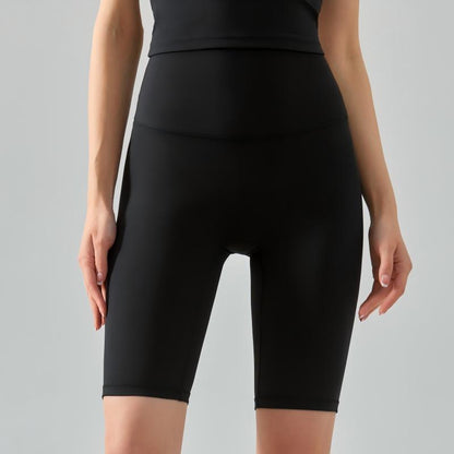 Nude-feeling Cool tight pant cycling butt-lifting fitness high-waisted sports shorts