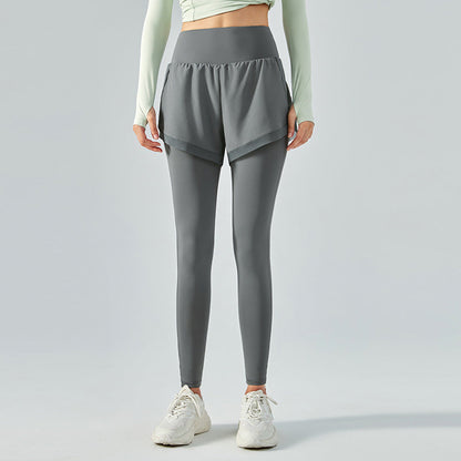 Two Piece  dress Pants Women's Thin High Waist Hip Lifting Sports Fitness Pants Featherun