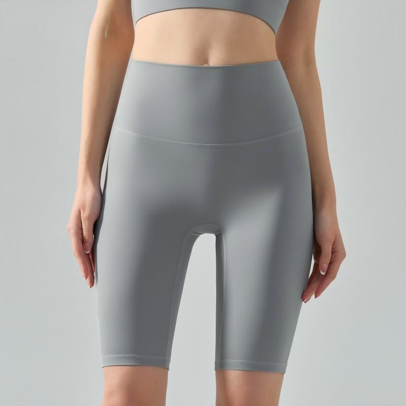 Nude-feeling Cool tight pant cycling butt-lifting fitness high-waisted sports shorts