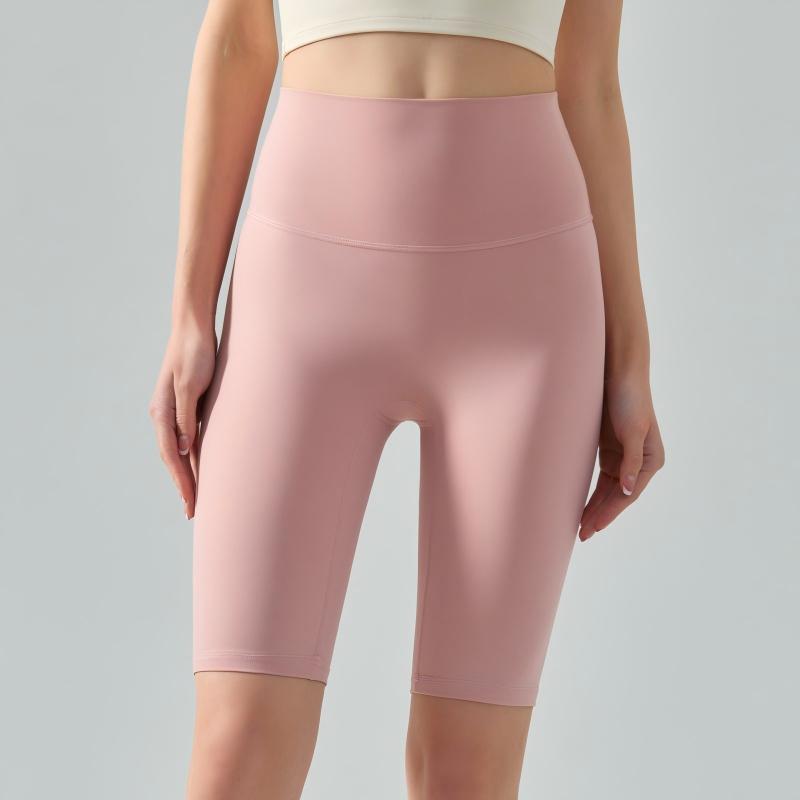 Nude-feeling Cool tight pant cycling butt-lifting fitness high-waisted sports shorts