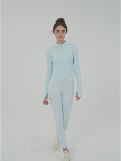 Yoga clothing long sleeve women slim sports top shirt breathable fitness clothing jacket