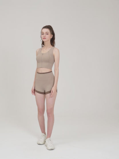 Girl Yoga shorts  nude-feeling peach sports shorts  fitness gym wear