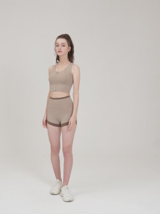 Girl Yoga shorts  nude-feeling peach sports shorts  fitness gym wear