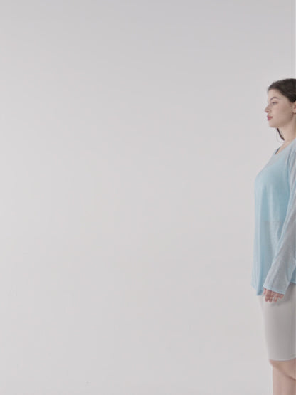 Loose large size yoga wear for women cross-border girls sports blouse long-sleeved fat top