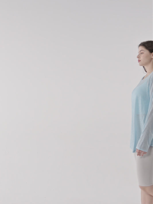 Loose large size yoga wear for women cross-border girls sports blouse long-sleeved fat top