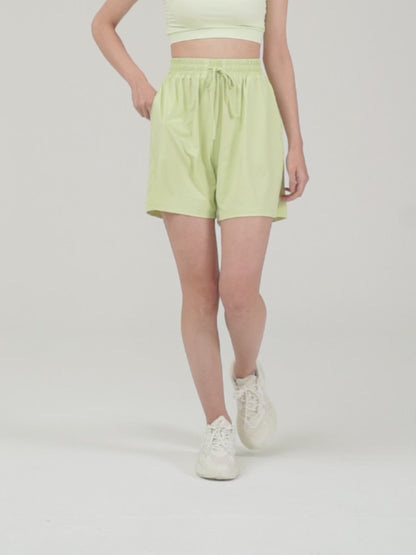 Women  Silk Loose Booty Lifting Shorts Athleisure China supplier