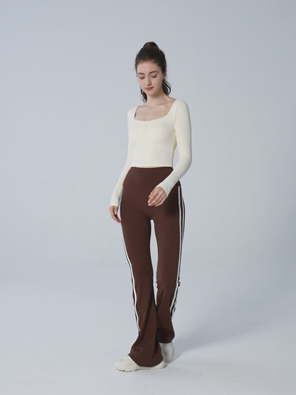Slim Striped flare yoga pants breathable legging China Plant