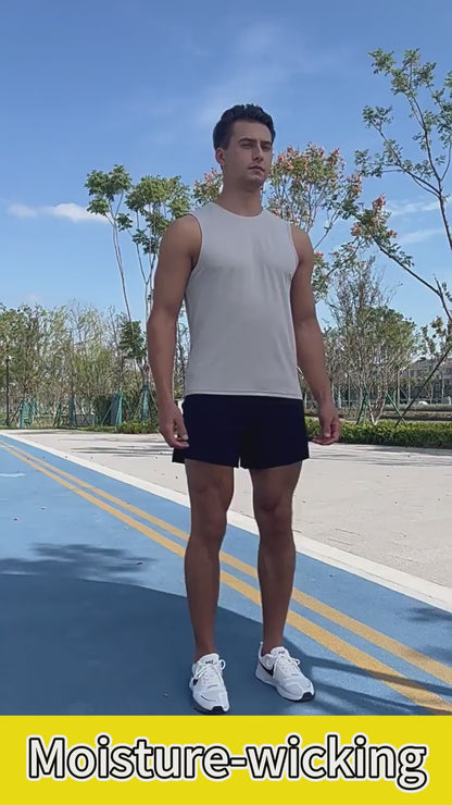 Men's Sleeveless Athletic Tank Top Quick Dry Vest for Gym Fitness Marathon Basketball