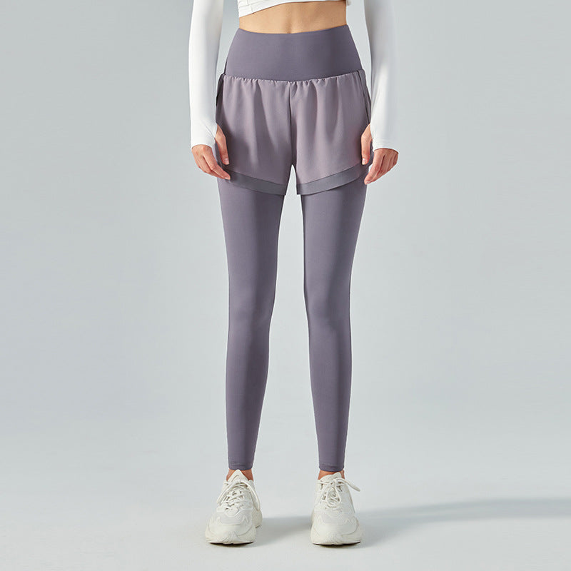 Two Piece  dress Pants Women's Thin High Waist Hip Lifting Sports Fitness Pants Featherun
