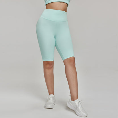 Large size sports Fifth shorts high waist 7A antibacterial cycling pants girl yoga pant Featherun