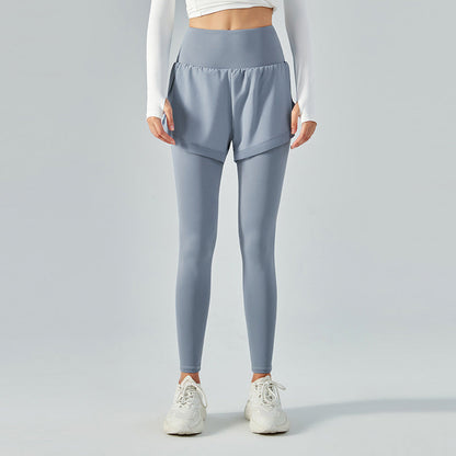 Two Piece  dress Pants Women's Thin High Waist Hip Lifting Sports Fitness Pants Featherun